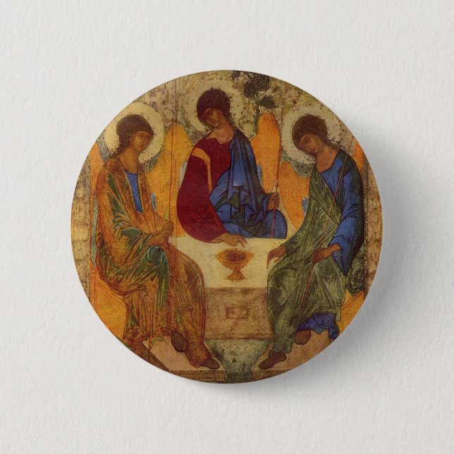 Trinity Angels At Mamre 2 Inch Round Button (Front)