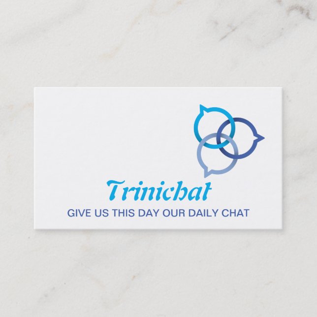 Trinity Chat Bubble Logo (blue's) Business Card (Front)