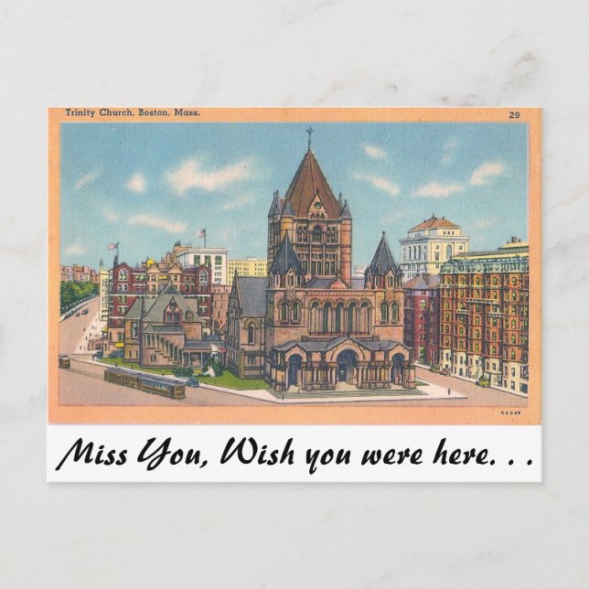Trinity Church, Boston, Massachusetts Postcard (Front)