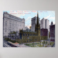 Trinity Church, New York City 1912 Vintage