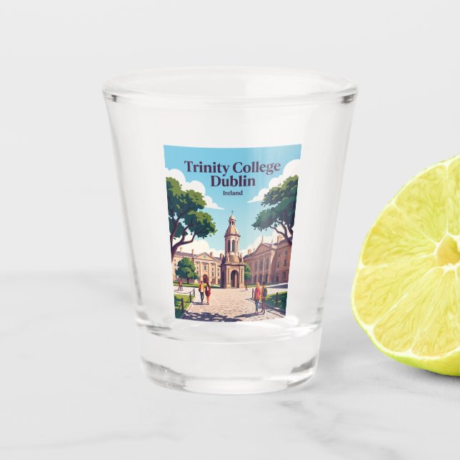 Trinity College Dublin Ireland Shot Glass (Front)
