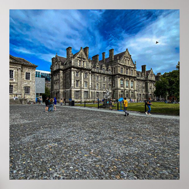 Trinity College Old Building in Dublin, Ireland Poster (Front)