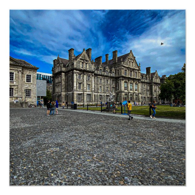 Trinity College Old Building in Dublin, Ireland Poster (Front)