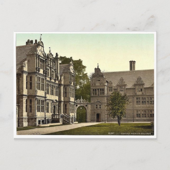 Trinity College, Oxford, England rare Photochrom Postcard (Front)