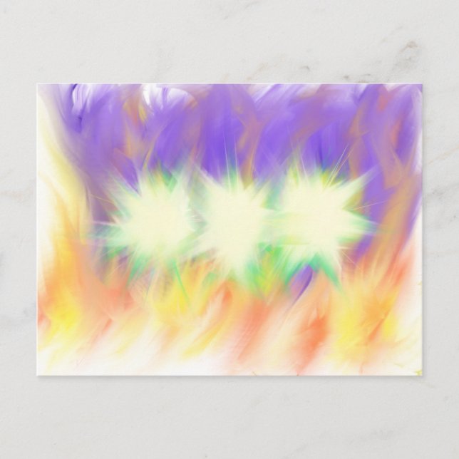 Trinity Fire Star Christian Prophetic Abstract Art Postcard (Front)