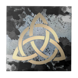Trinity Knot Celtic Dark Clouds Sky Tile