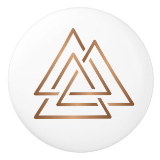 Trinity Knot - Minimalist Bronze Line Art Ceramic Knob