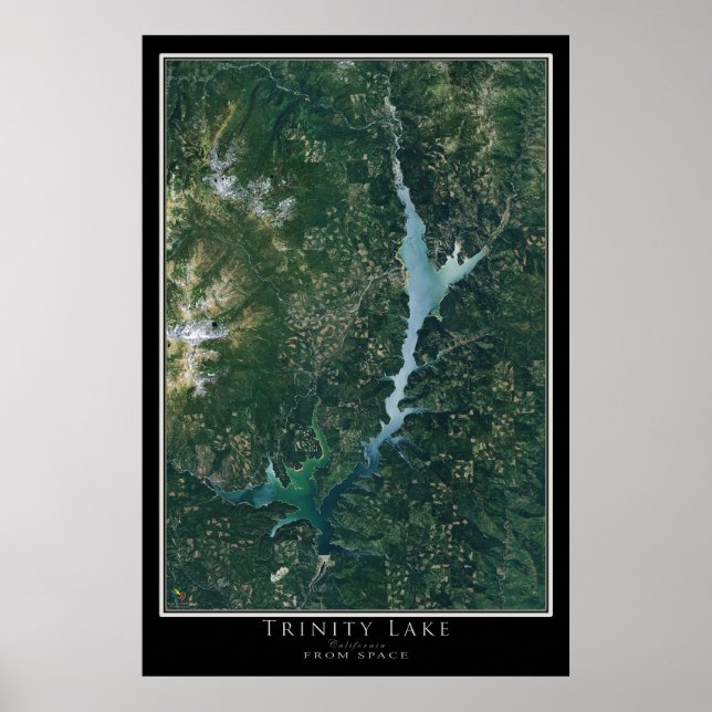 Trinity Lake California Satellite Poster Map (Front)
