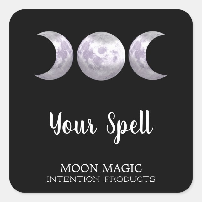Trinity Moon Spell Intention Candle Label (Front)