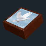 Trinket Box Dove<br><div class="desc">Trinket box shown in golden oak wood with a dove print.
Large size shown.
Customize this item or buy as is.
Stock Image
freepik.com</div>