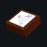 Trinket Box Dove<br><div class="desc">Trinket box shown in golden oak wood with a dove print. Customize this item or buy as is.</div>