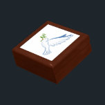 Trinket Box Dove<br><div class="desc">Trinket box shown in golden oak wood with a dove print. Customize this item or buy as is.</div>