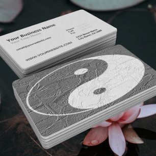 ©Trio Balance Lotus Blossoms Embossed-Like Texture Business Card
