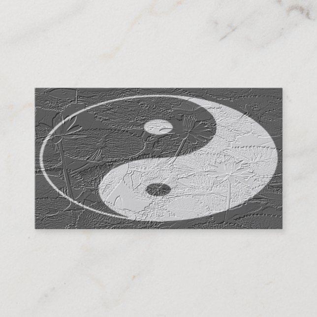 Trio Balance/ Lotus Blossoms Embossed-Like Texture Business Card (Front)