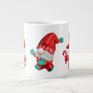 Trio Christmas Gnomes Large Coffee Mug