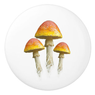 Trio de champignons poignée en céramique (couleur)