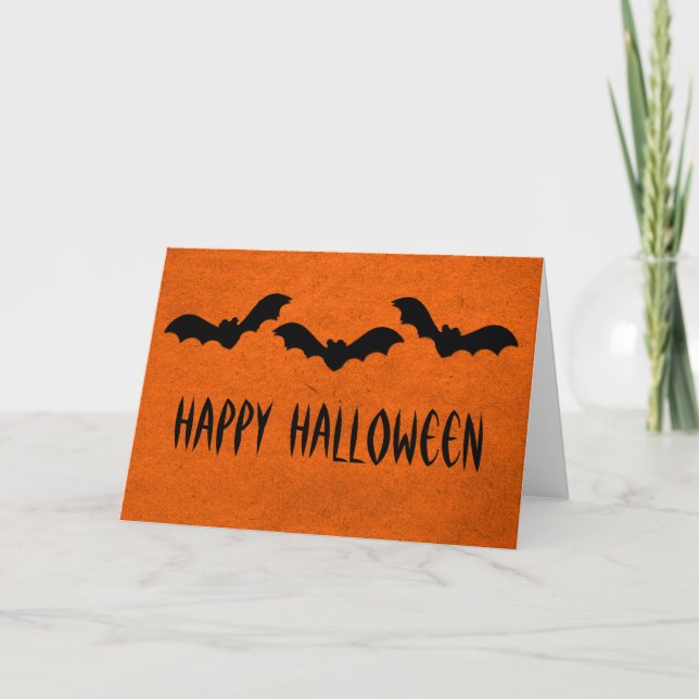 Trio de chauves-souris Halloween Carte de voeux, O (Devant)