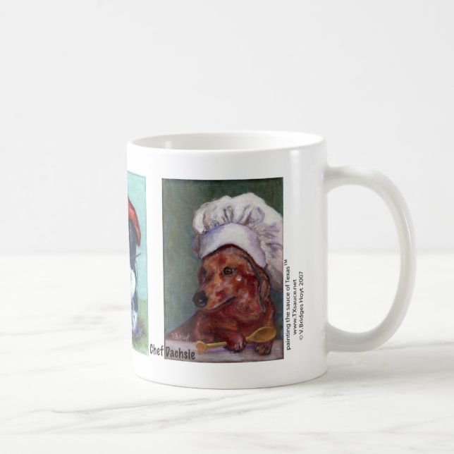 Trio de teckel dans la tasse de casquettes (Droite)