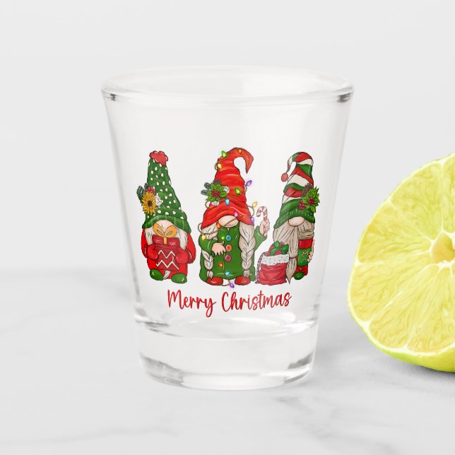 Trio Gnomes de Noël en verre (Devant)