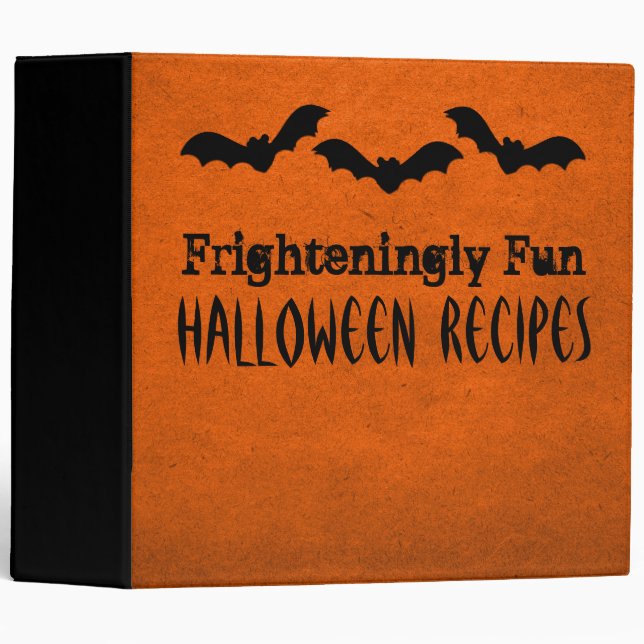 Trio of Bats Halloween Binder (2 inch), Orange (Front/Spine)