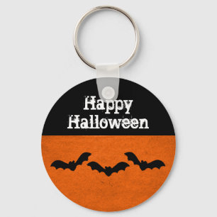 Trio of Bats Halloween Keychain, Orange Keychain
