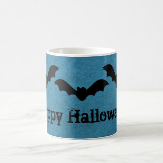 Trio of Bats Halloween Mug, Dark Blue Coffee Mug