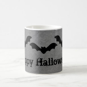 Trio of Bats Halloween Mug, Grey Coffee Mug