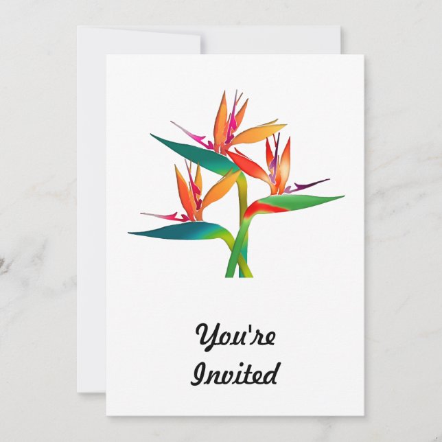 Trio of Birds of Paradise Invitation (Front)