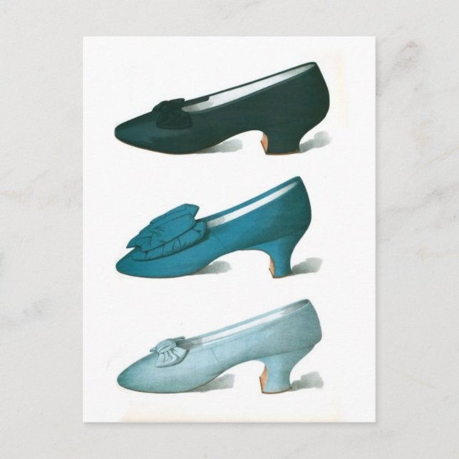 Trio of Blue Shoes Postcard (Front)