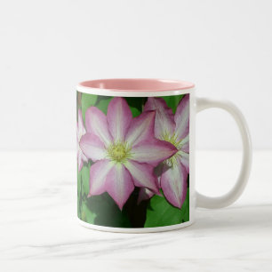 Trio of Clematis Pink and White Spring Vine Two-Tone Coffee Mug