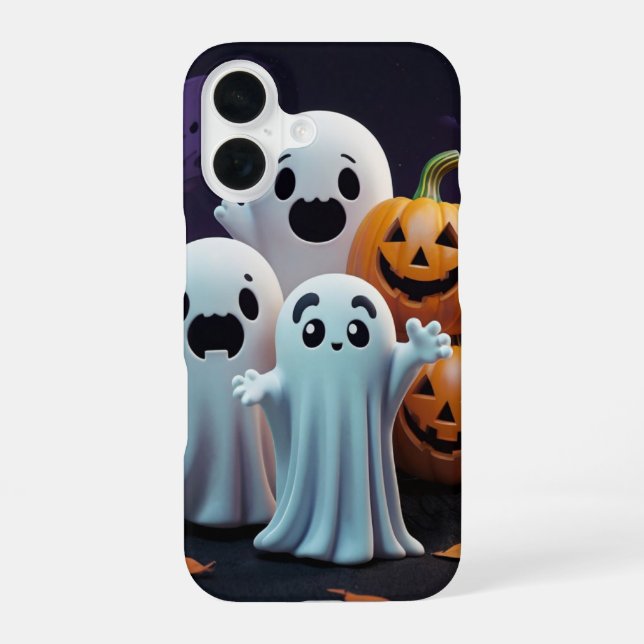 Trio of Cute Ghosts iPhone 16 Case (Back)