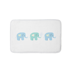 Trio of Elephants Bath Mat