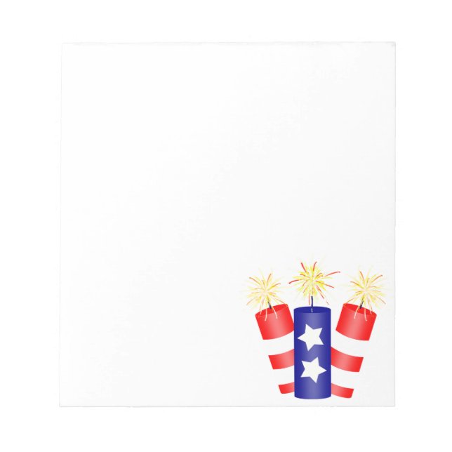 Trio of Firecrackers for the 4th of July Notepad (Front)