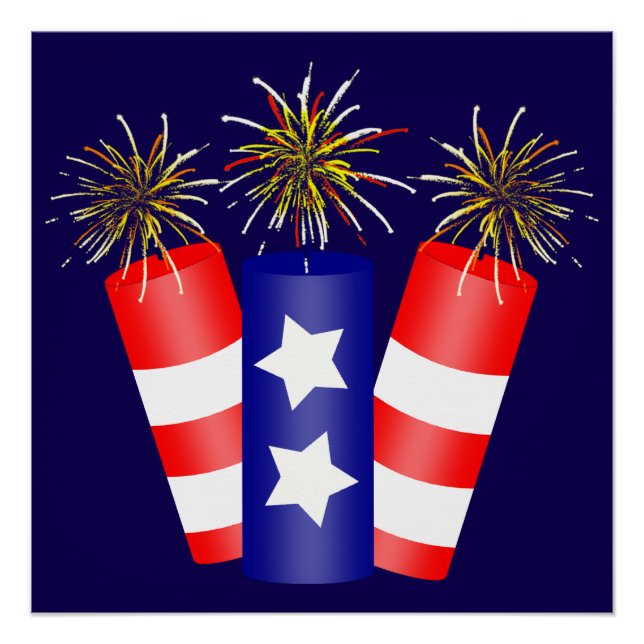 Trio of Firecrackers for the 4th of July Poster (Front)