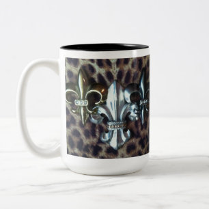 Trio of  Fleur de lis Two-Tone Coffee Mug