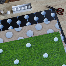 Trio of Golf Ball Designs for Golfers Wrapping Paper Sheet