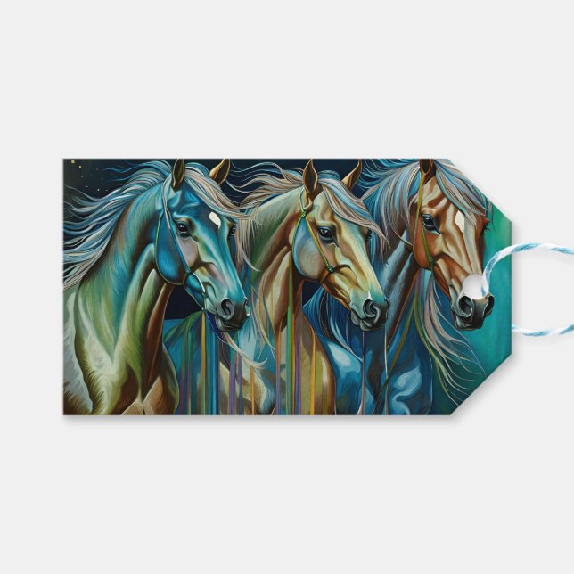 Trio of Horses  Gift Tags (Front (Horizontal))