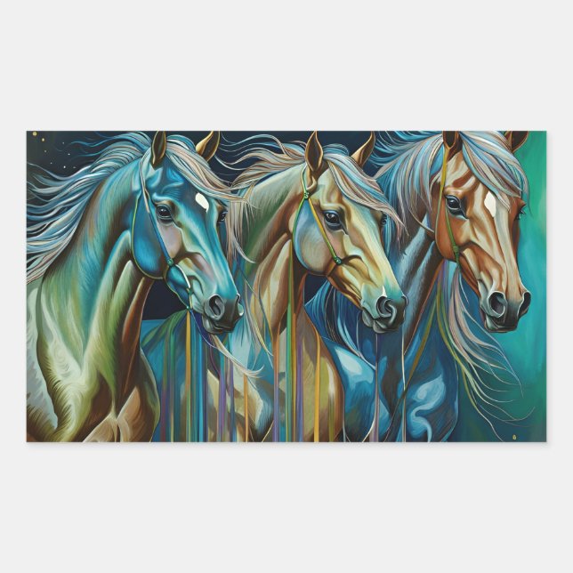 Trio of Horses  Sticker (Front)