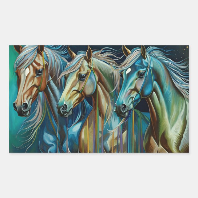 Trio of Horses  Sticker (Front)