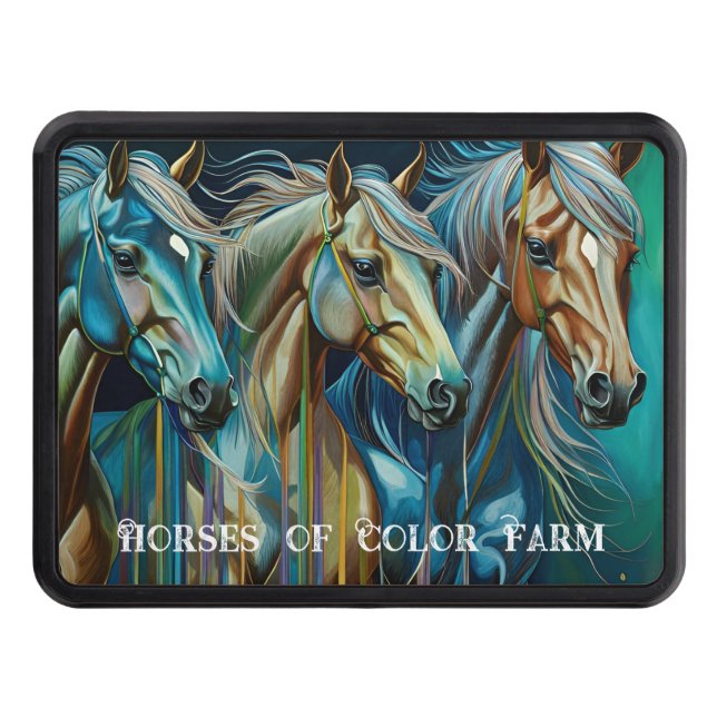 Trio of Horses  Trailer Hitch Cover (Front)