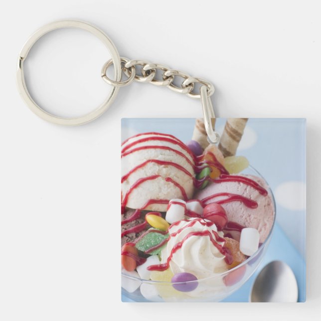 Trio of Ice Cream and Sweet Sundae Keychain (Front)