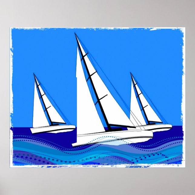 Trio of Sailboats Poster (Front)