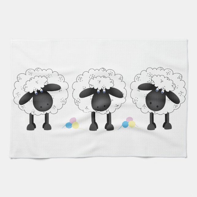 Trio Of Sheep Kitchen Towel (Horizontal)
