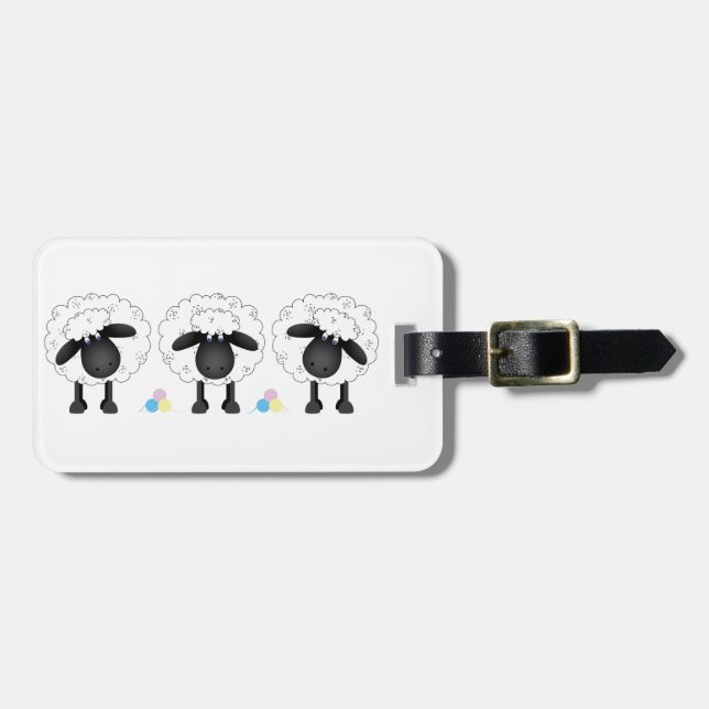 Trio Of Sheep Luggage Tag (Front Horizontal)