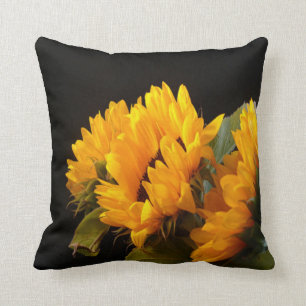 Trio of Sunflowers Throw Pillow
