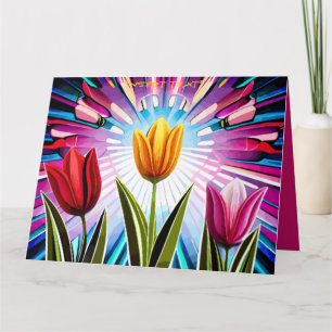 Trio of Tulips: A Burst of Springtime Beauty Card