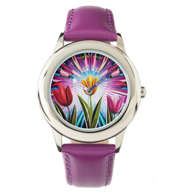 Trio of Tulips: A Burst of Springtime Beauty Watch (Front)