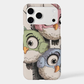 Trio of Wide-Eyed Feathered Friends