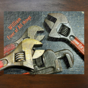 Trio of Wrenches Fixer of All Things Personalized Jigsaw Puzzle