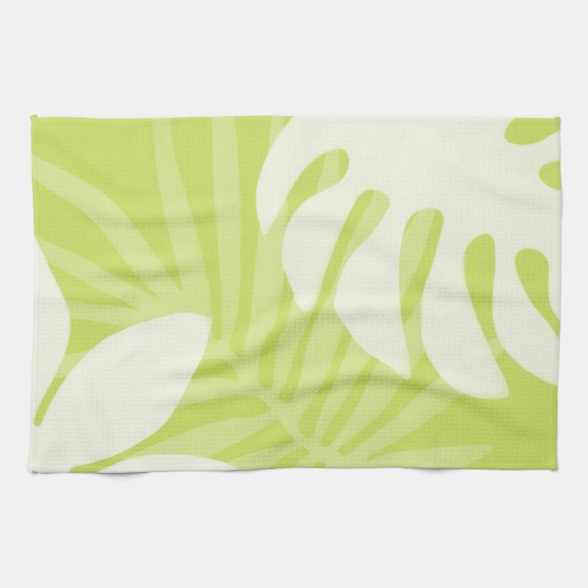 Trio Palm Feuilles Lime Green Serviette de cuisine (Horizontal)